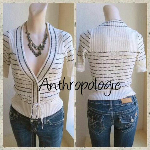 Anthropologie Tops - ANTHROPOLOGIE MOTH STRIPED SWEATER TOP