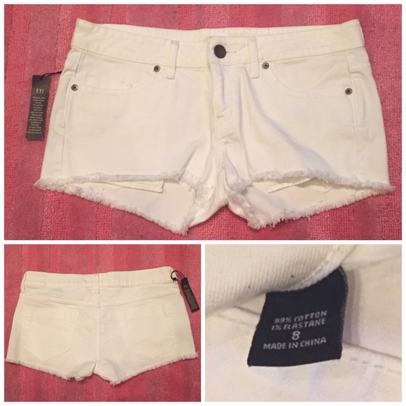 White Cutoff Denim London Jean Shorts size 8 NWT