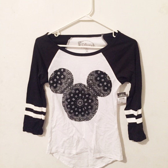 Rue 21 Black & White Mickey Mouse Shirt - Picture 1 of 4