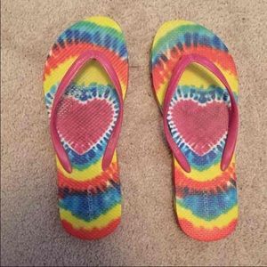 Tie dye flip flops