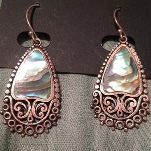Silver and opal earrings