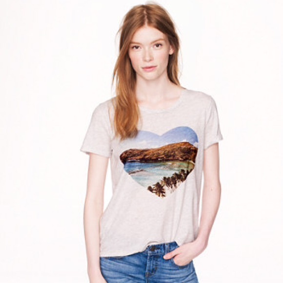Auth J. Crew Beach Heart Drapey Tee