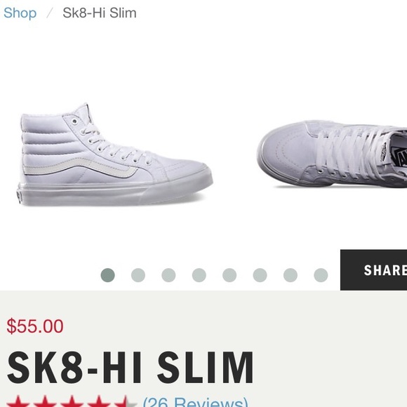 White Vans sk8 hi