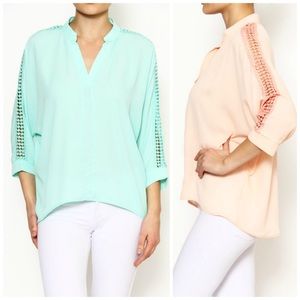 New Mint Green Sheer Top - Large