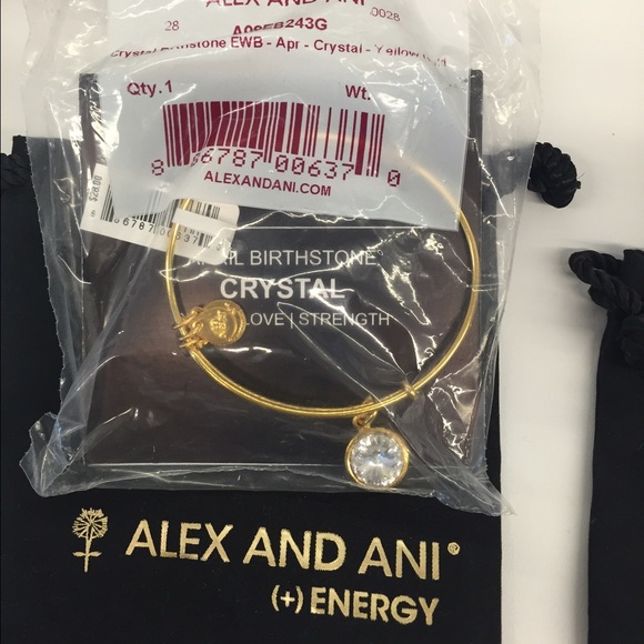 Alex and Ani crystal yellow gold bangle
