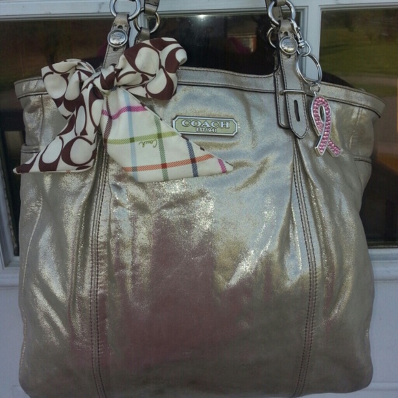 TRADED Large Metallic Coach Purse
