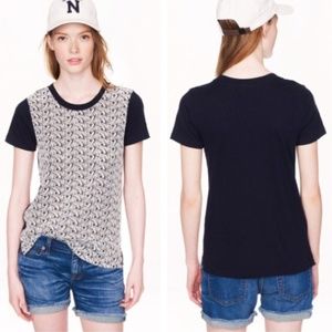 J. Crew paisley eyelet tee