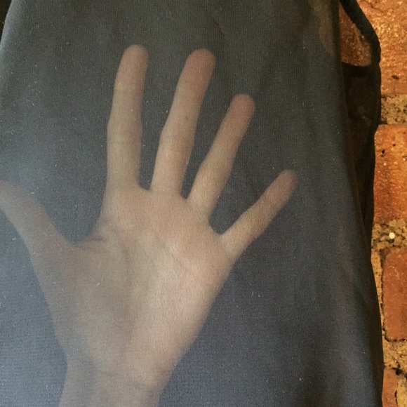 American Apparel sheer top w padded shoulderlets - Picture 2 of 2