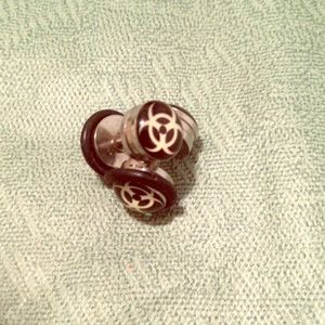 Earrings biomedical hazard symbol