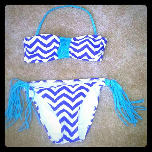 Striped Chevron Bathing Suit - Picture 1 of 2