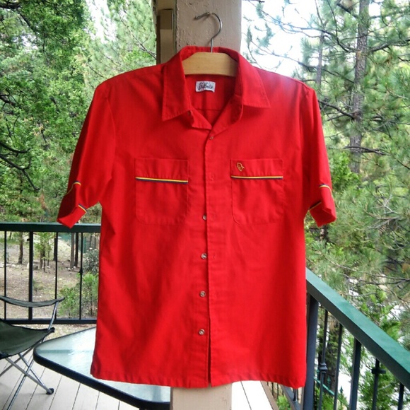 Red bowling shirt