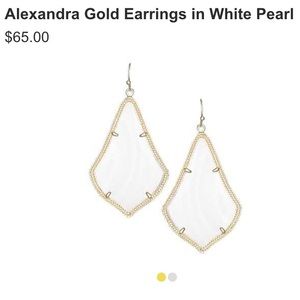 Kendra Scott White Alexandra Earrings