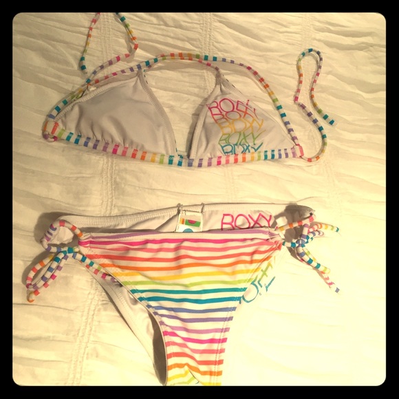 Roxy Reversible White/Rainbow Bikini