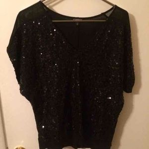 Black sequenced blouse