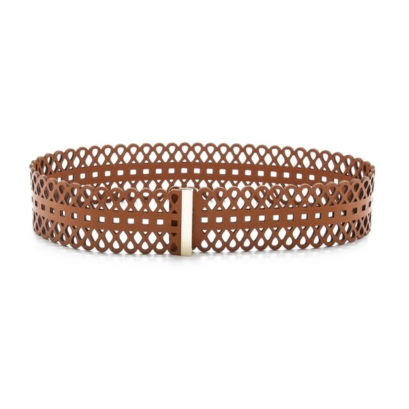Tory Burch perforated brown/tan belt