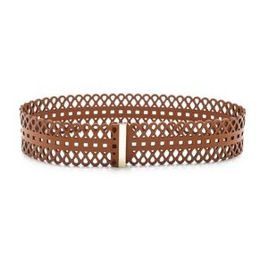 Tory Burch perforated brown/tan belt