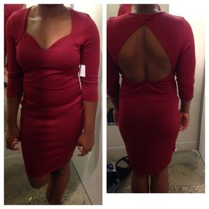 Red with back cut out dress