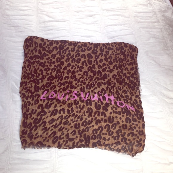 Louis Vuitton Large Square Leopard Scarf