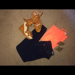 Dark wash skinny jeans