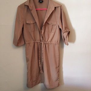 Silky tan house dress