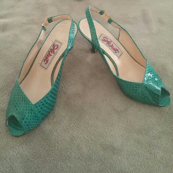 9 west dark aqua green shoes