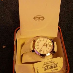 White fossil watch