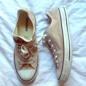 Lightly "beat up" Converse in tan