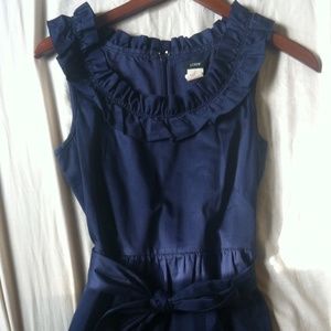 Navy Blue J.Crew Cotton Sateen Dress