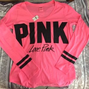 Neon pink victoria secret pink long sleeve