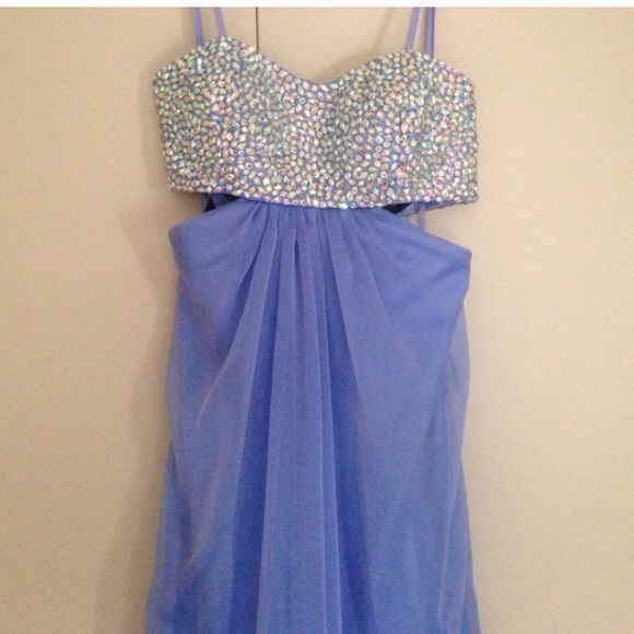 periwinkle prom dress w/ cutout sides - Picture 4 of 4