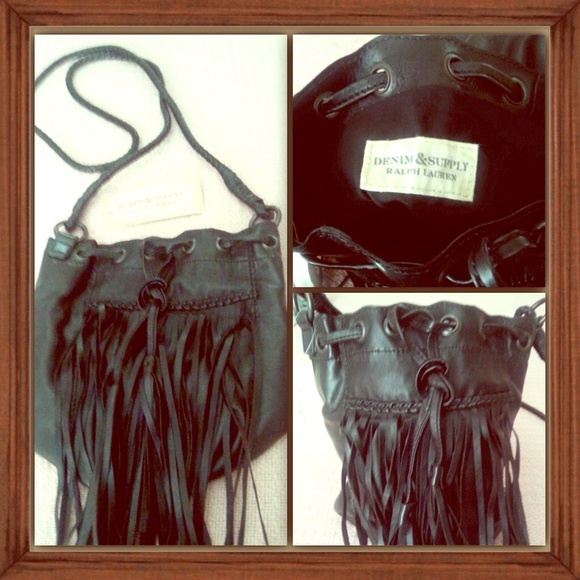 Ralph Lauren Drawstring Fringe Bag