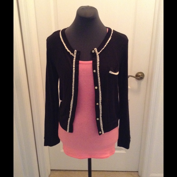 Black with lace trim cardigan