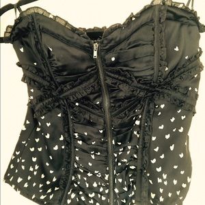 Black&White Heart Bustier Silk from Bebe