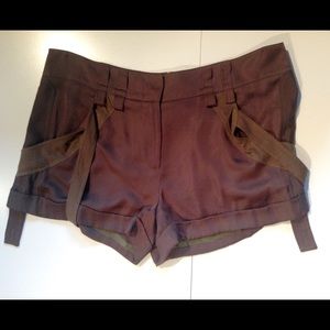 BCBG silky army green shorts