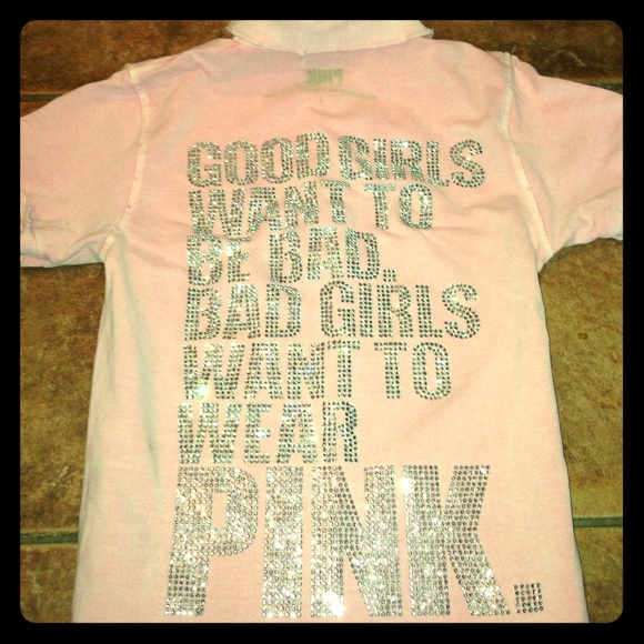 Custom Victoria's Secret Pink Rhinestone Shirt