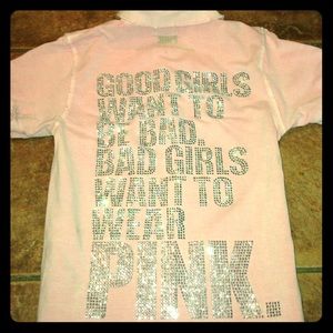 Custom Victoria's Secret Pink Rhinestone Shirt