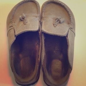 Papillio by Birkenstock tan clogs