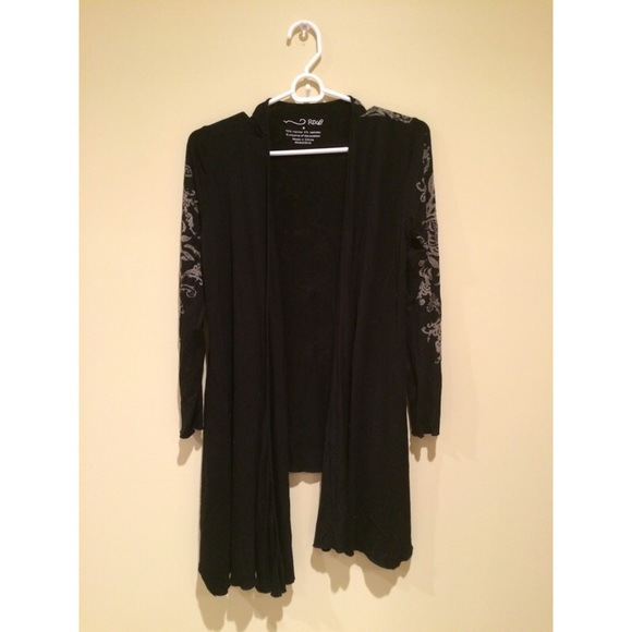 Black Patterned Cardigan - Picture 1 of 3