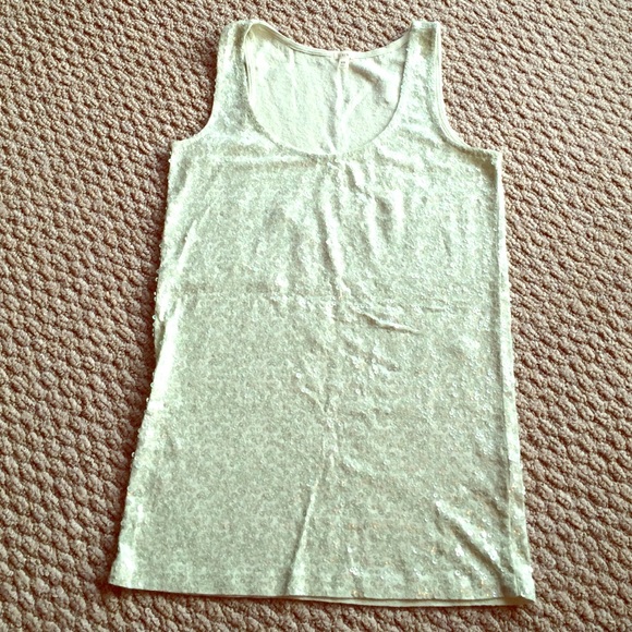 J Crew light green sequin tank