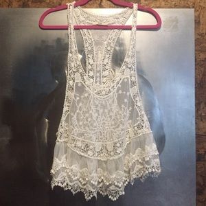 Lace top.  Beautiful! Feminine.