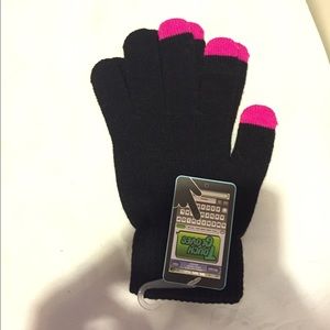 Black and Pink Tech Gloves