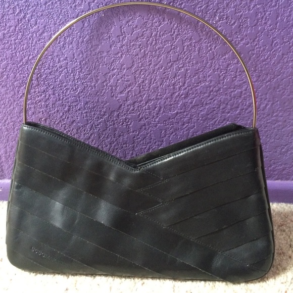 leather clutch  bag chevron style