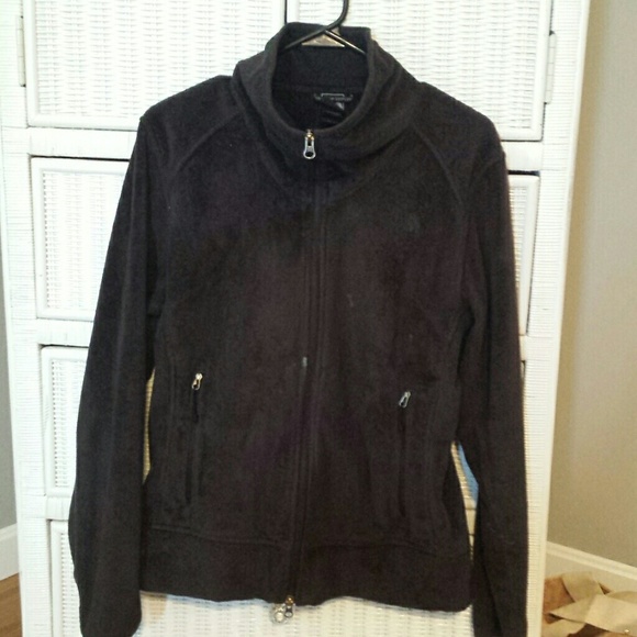 NORTH FACE BLACK SOFT ZIP UP JACKET SZ LRG