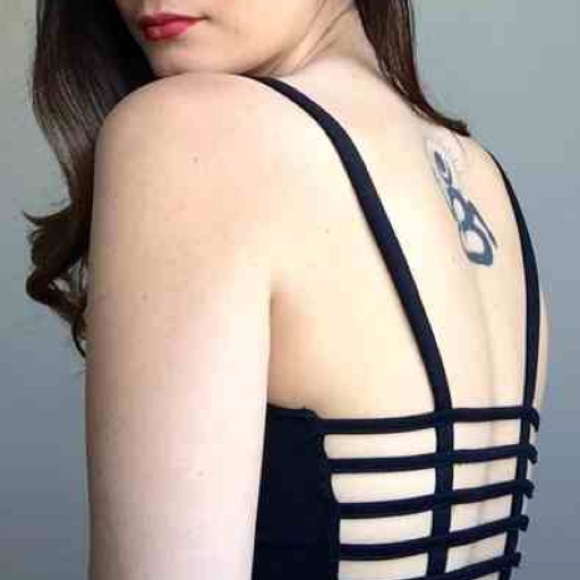 Black Cage Crop Top - Picture 2 of 4