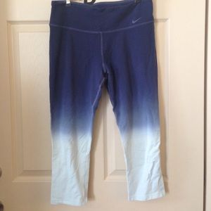 Nike Blue Ombré Cropped Workout Pants
