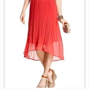 Red chiffon skirt
