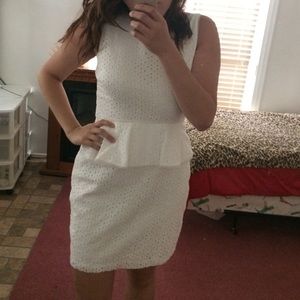 White peplum max&cleo dress. Worn once.