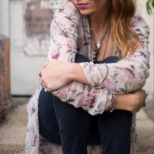 (SOLD) Purple Floral Cape Top