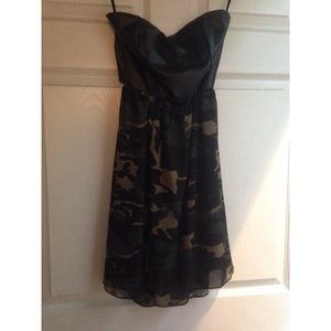💮LEATHER & CAMO OPEN BACK DRESS💮