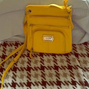 Over the shoulder yellow Nicole bag!